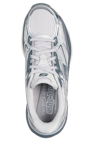 Srebrni superge s srebrnimi vstavki in enostavnim obuvanjem Skechers Stamina Sport Slip-ins