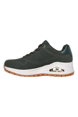 Olive zeleni superge iz semiša z visoko podplatom Skechers Uno Rugged Chillproof