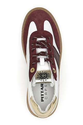 Bele in bordo usnjene superge z zlatimi detajli Pittarello Capsule Grace Made in Italy