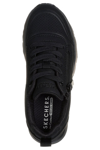 Črni športni copati Memory Foam z zadrgo Skechers Uno Lite Easy Zip