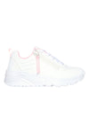Bele superge z zadrgo na strani in platformo Skechers Uno Lite Easy Zip