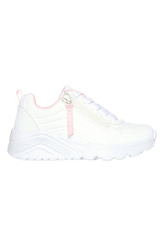 Bele superge z zadrgo na strani in platformo Skechers Uno Lite Easy Zip