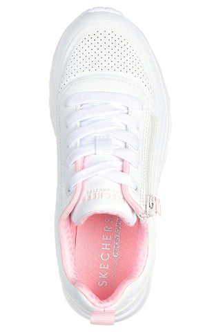 Bele superge z zadrgo na strani in platformo Skechers Uno Lite Easy Zip