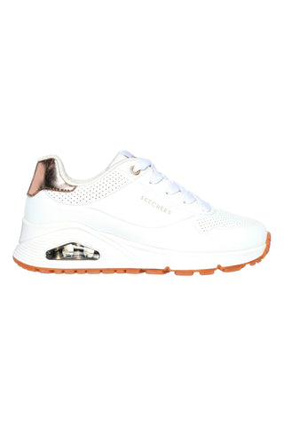 Bele superge z kovinskimi vstavki Skechers UNO Gen1 SHIMMER AWAY ESS STREET GIRLS