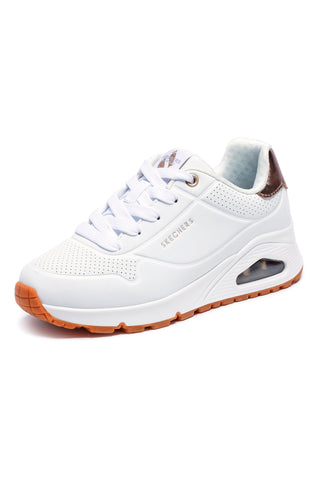 Bele superge z kovinskimi vstavki Skechers UNO Gen1 SHIMMER AWAY ESS STREET GIRLS