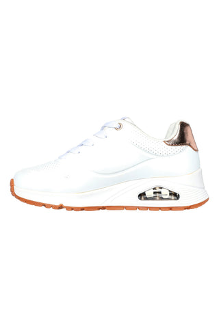 Bele superge z kovinskimi vstavki Skechers UNO Gen1 SHIMMER AWAY ESS STREET GIRLS