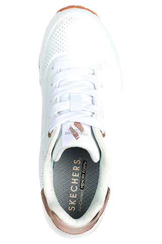 Bele superge z kovinskimi vstavki Skechers UNO Gen1 SHIMMER AWAY ESS STREET GIRLS