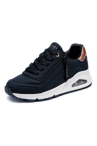 Črne superge s stransko zadrgo Skechers Uno gen1 zip in stride