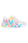 Bele večbarvne superge s srčki UNO Lite Spread the Love Skechers