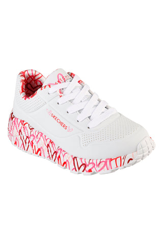 Bele superge z barvitimi srčki UNO Lite B Lovely Luv Skechers