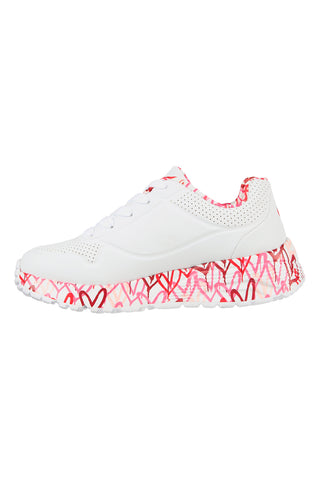 Bele superge z barvitimi srčki UNO Lite B Lovely Luv Skechers