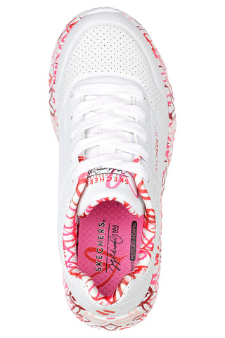 Bele superge z barvitimi srčki UNO Lite B Lovely Luv Skechers