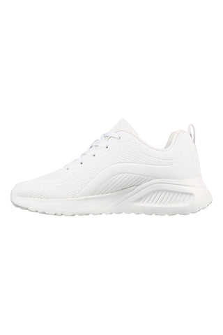 Bele superge iz duraleatherja s podplatom iz spominske pene Skechers BOBS Buno How Sweet