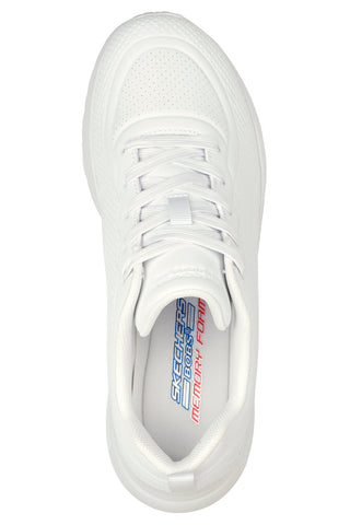 Bele superge iz duraleatherja s podplatom iz spominske pene Skechers BOBS Buno How Sweet
