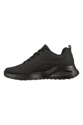 Črni superge iz duraleatherja s podplatom iz spominske pene Skechers BOBS Buno How Sweet