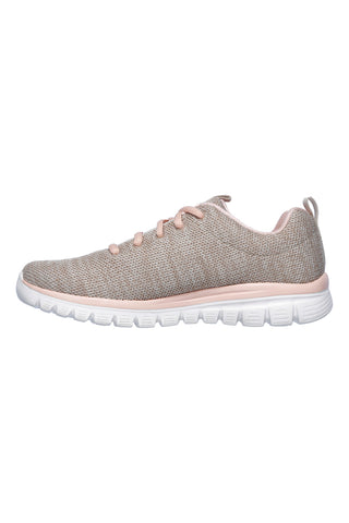 Bež barvne lahke mrežaste superge z memory peno Skechers Graceful Twisted Fortune