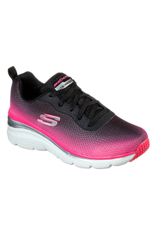Črno-rožnati športni copati s spominsko peno Skechers Fashion Fit Build Up
