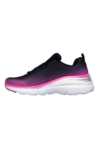 Črno-rožnati športni copati s spominsko peno Skechers Fashion Fit Build Up