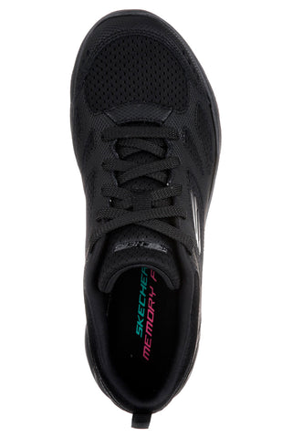 Črni športni copati iz usnja in mrežastega materiala s podplatom iz spominske pene Skechers Summits Suited