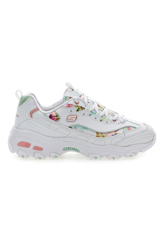 Bele večbarvne superge Memory Foam Skechers D'lites Blooming Fields