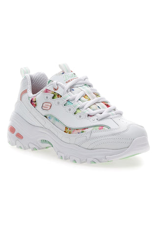 Bele večbarvne superge Memory Foam Skechers D'lites Blooming Fields