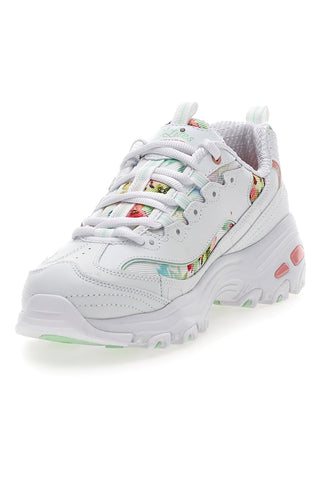 Bele večbarvne superge Memory Foam Skechers D'lites Blooming Fields
