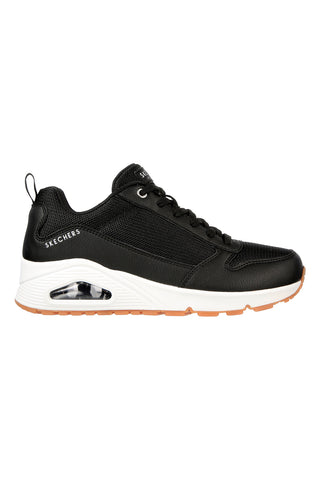 Črni športni copati z mrežastimi vstavki in zračno blazinico Skechers UNO Inside Matters