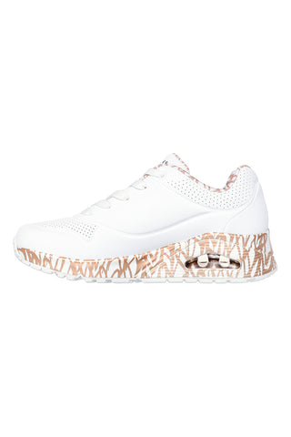 Bele superge z roza srčki in zračno blazinico Skechers UNO Loving Love