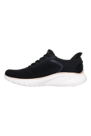 Črni pleteni slip-in superge z memory peno Skechers Bobs Squad Chaos Current Muse