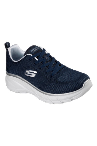 Mornarsko modre pletene superge s spominsko peno Skechers Fashion Fit 2.0 Moonlight Glow