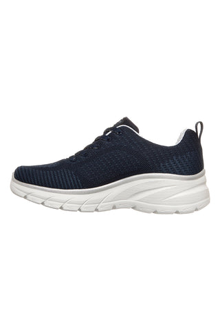Mornarsko modre pletene superge s spominsko peno Skechers Fashion Fit 2.0 Moonlight Glow
