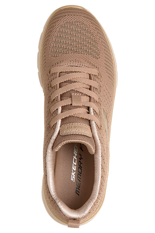 Taupe pletene superge s spominsko peno Skechers Fashion Fit 2.0 Moonlight Glow