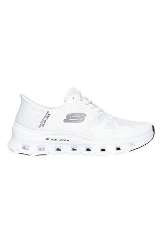 Bele mrežaste superge brez vezalk z zračno hlajeno spominsko peno Skechers Glide-Step Pro
