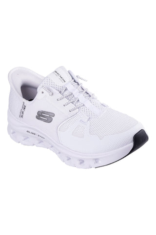 Bele mrežaste superge brez vezalk z zračno hlajeno spominsko peno Skechers Glide-Step Pro