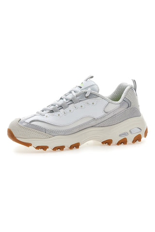 Beli čevlji z iridescentnimi vstavki in Memory Foam Skechers D'Lites Dazzling Shine