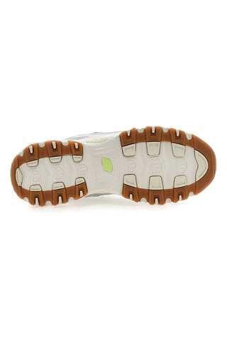 Beli čevlji z iridescentnimi vstavki in Memory Foam Skechers D'Lites Dazzling Shine
