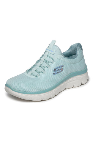 Mentolovo zeleni mrežasti čevlji Skechers Summits plus summer haze