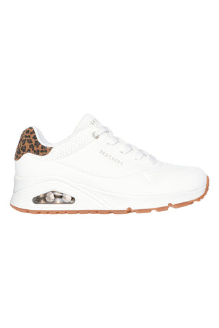 Bele superge z memory peno in leopardastimi detajli Skechers Uno Jungle Nite