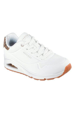Bele superge z memory peno in leopardastimi detajli Skechers Uno Jungle Nite