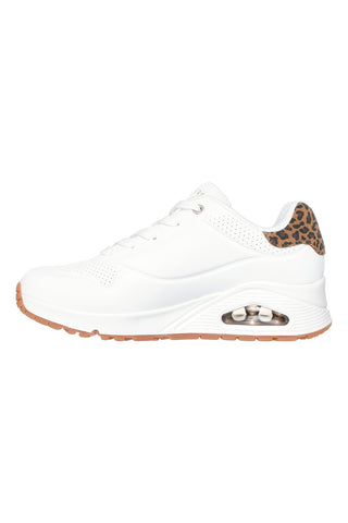 Bele superge z memory peno in leopardastimi detajli Skechers Uno Jungle Nite