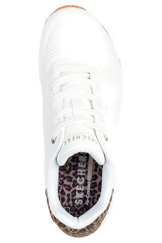 Bele superge z memory peno in leopardastimi detajli Skechers Uno Jungle Nite