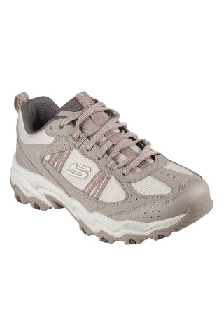 Bež pohodniški copati z vezalkami Skechers Stamina na