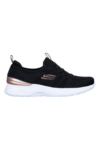 Črne pletene športne copate Skechers Skech-Air Dynamight Perfect Steps s sistemom Skech-Air in spominsko peno