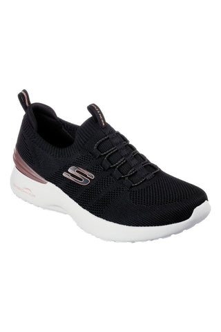 Črne pletene športne copate Skechers Skech-Air Dynamight Perfect Steps s sistemom Skech-Air in spominsko peno