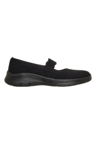 Črni pleteni baletni čevlji Skechers BEDFORD CHEERFUL GLOW