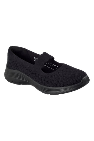 Črni pleteni baletni čevlji Skechers BEDFORD CHEERFUL GLOW