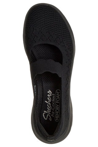 Črni pleteni baletni čevlji Skechers BEDFORD CHEERFUL GLOW