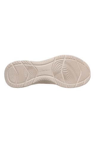 Skechers BEDFORD CHEERFUL GLOW pleteni čevlji v sivem odtenku