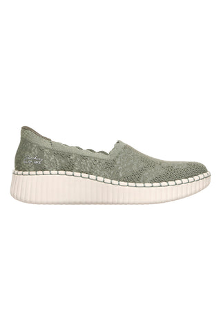 Olivno zeleni copati iz perforirane pletenine Skechers WILSHIRE BLVD TRUE CHARM