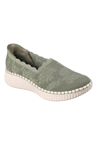 Olivno zeleni copati iz perforirane pletenine Skechers WILSHIRE BLVD TRUE CHARM